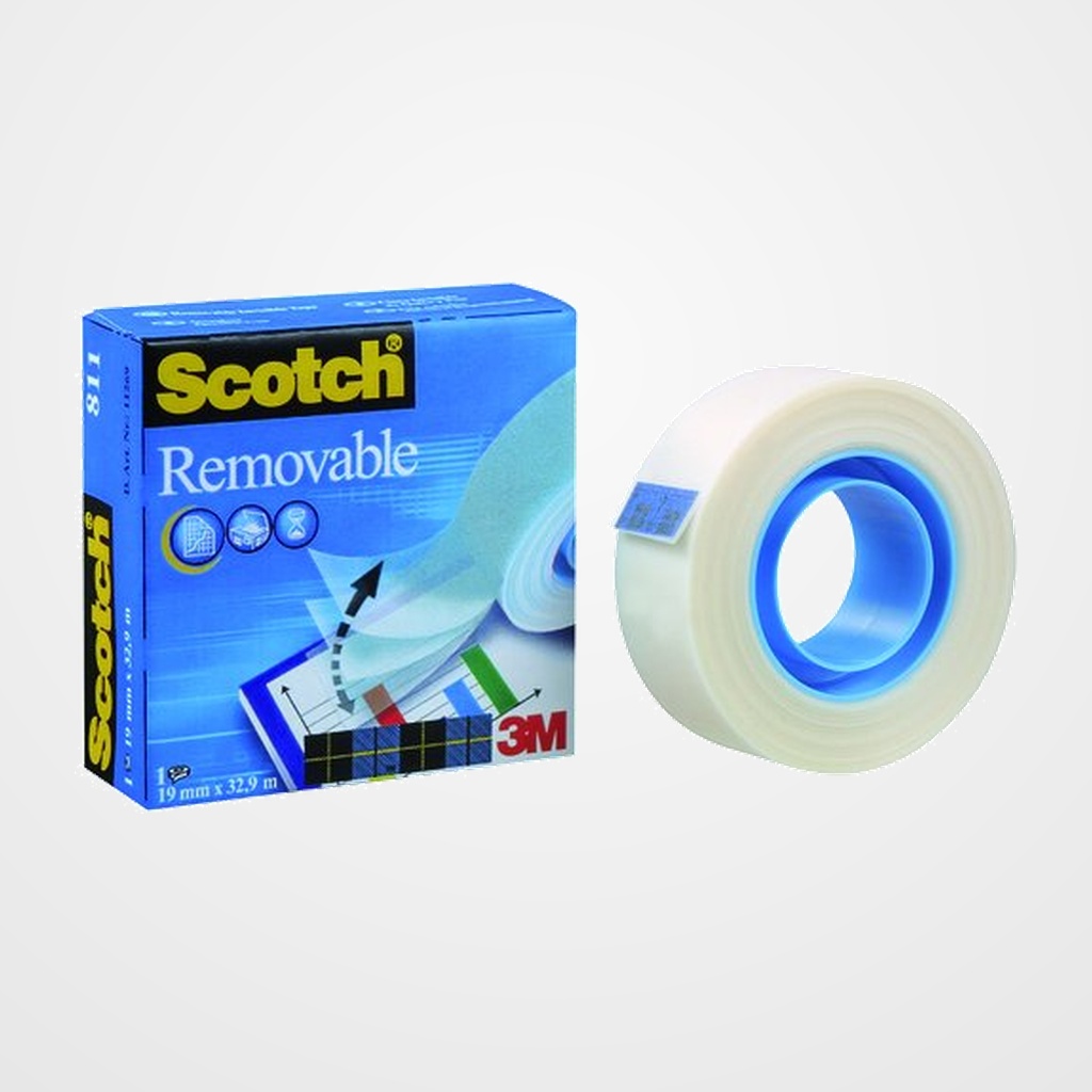 CINTA ADHESIVA SCOTCH MAGIC QUITA y PON INVISIBLE REMOVIBLE rollo 32,9x19