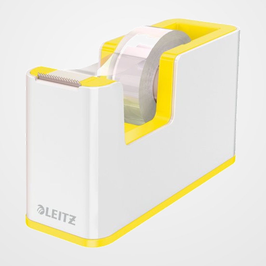 PORTARROLLOS LEITZ WOW DUALC/CINTA AMARILLO y BLANCO