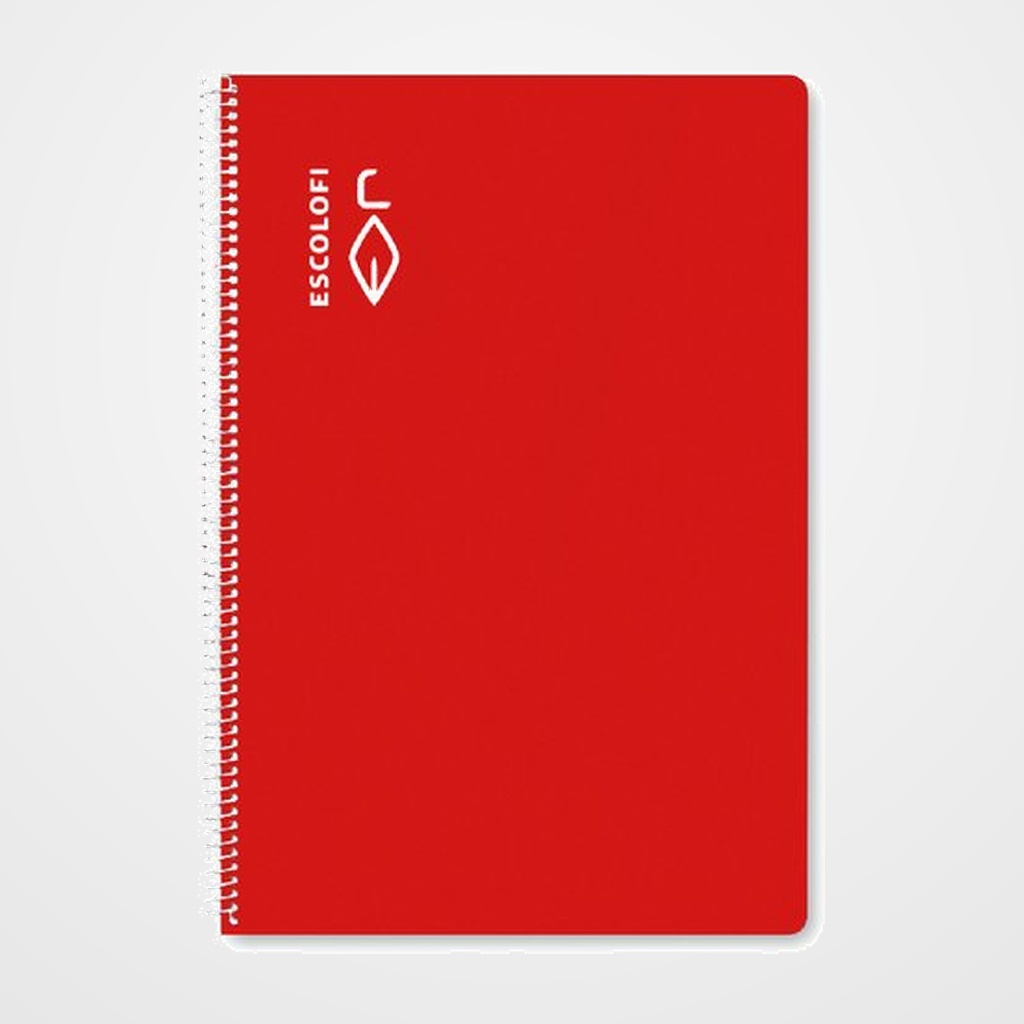 BLOC ESCOLOFI ESPIRAL PLUS tapa DURA A4 80h DOTS 90g ROJO