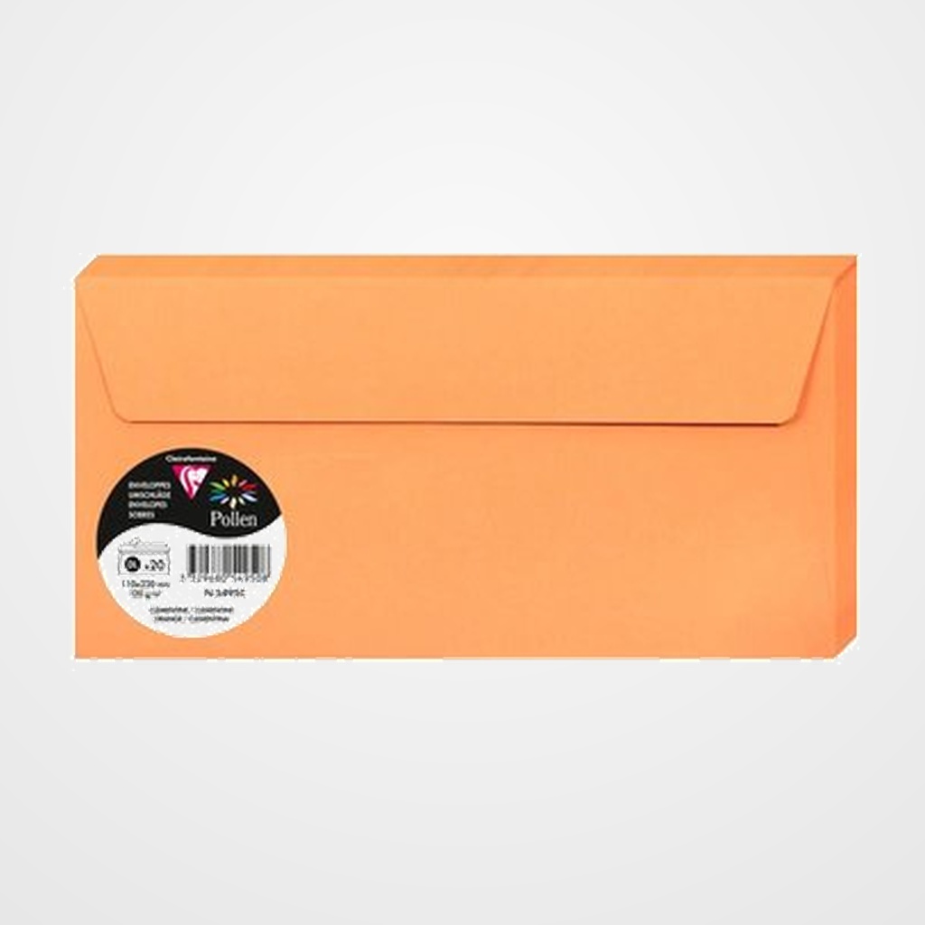 SOBRE CLAIREFONTAINE POLLEN 110x220 120g CLEMENTINA PAQUETE DE 20