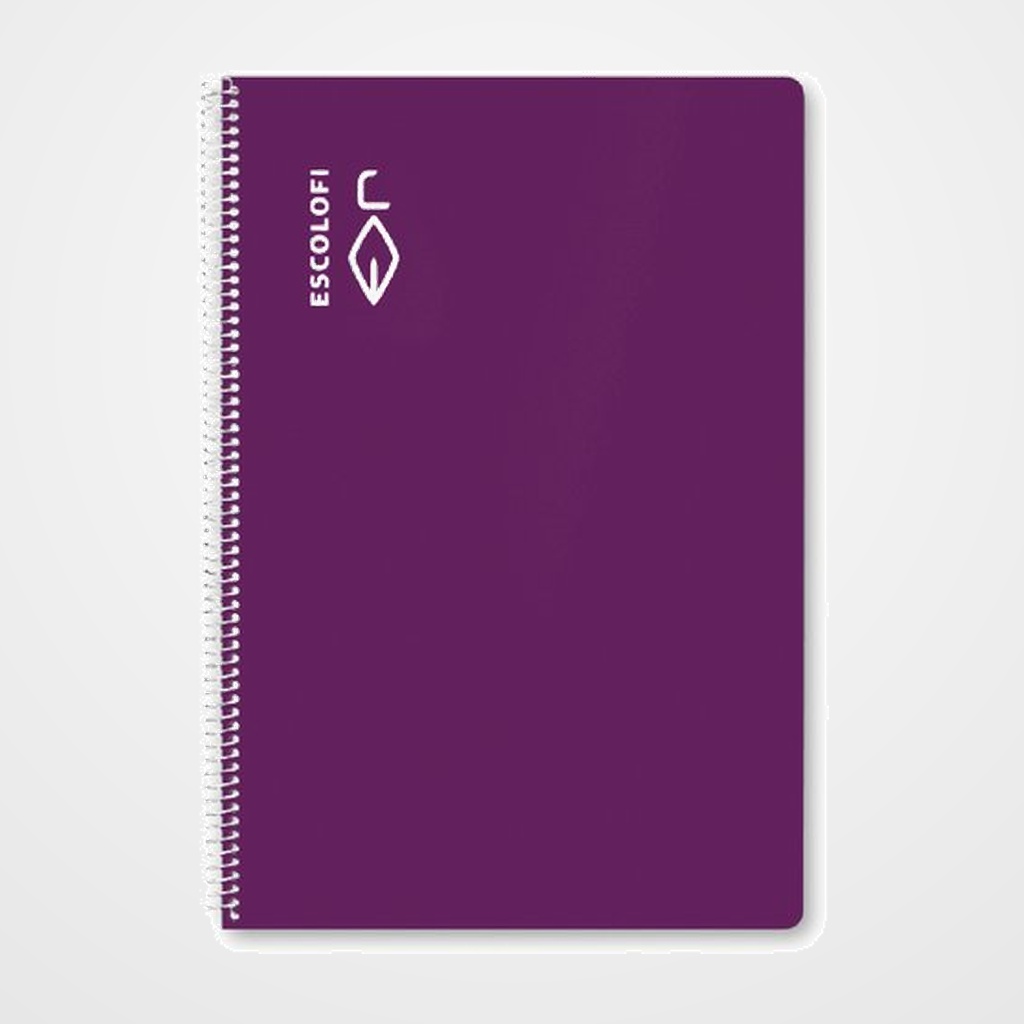 BLOC ESCOLOFI ESPIRAL PLUS tapa DURA A4 80h DOTS 90g VIOLETA