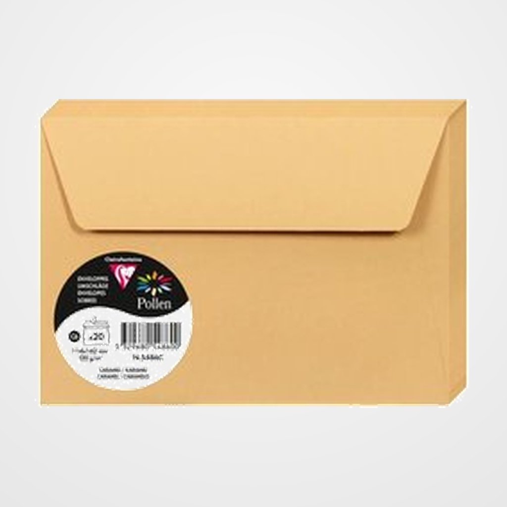 SOBRE CLAIREFONTAINE POLLEN 114x162 120g CARAMELO PAQUETE DE 20