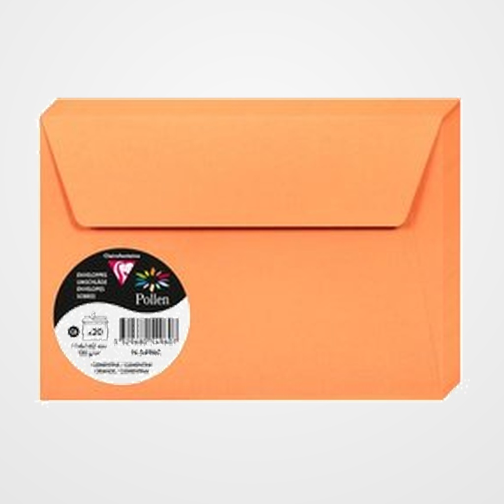 SOBRE CLAIREFONTAINE POLLEN 114x162 120g CLEMENTINA PAQUETE DE 20