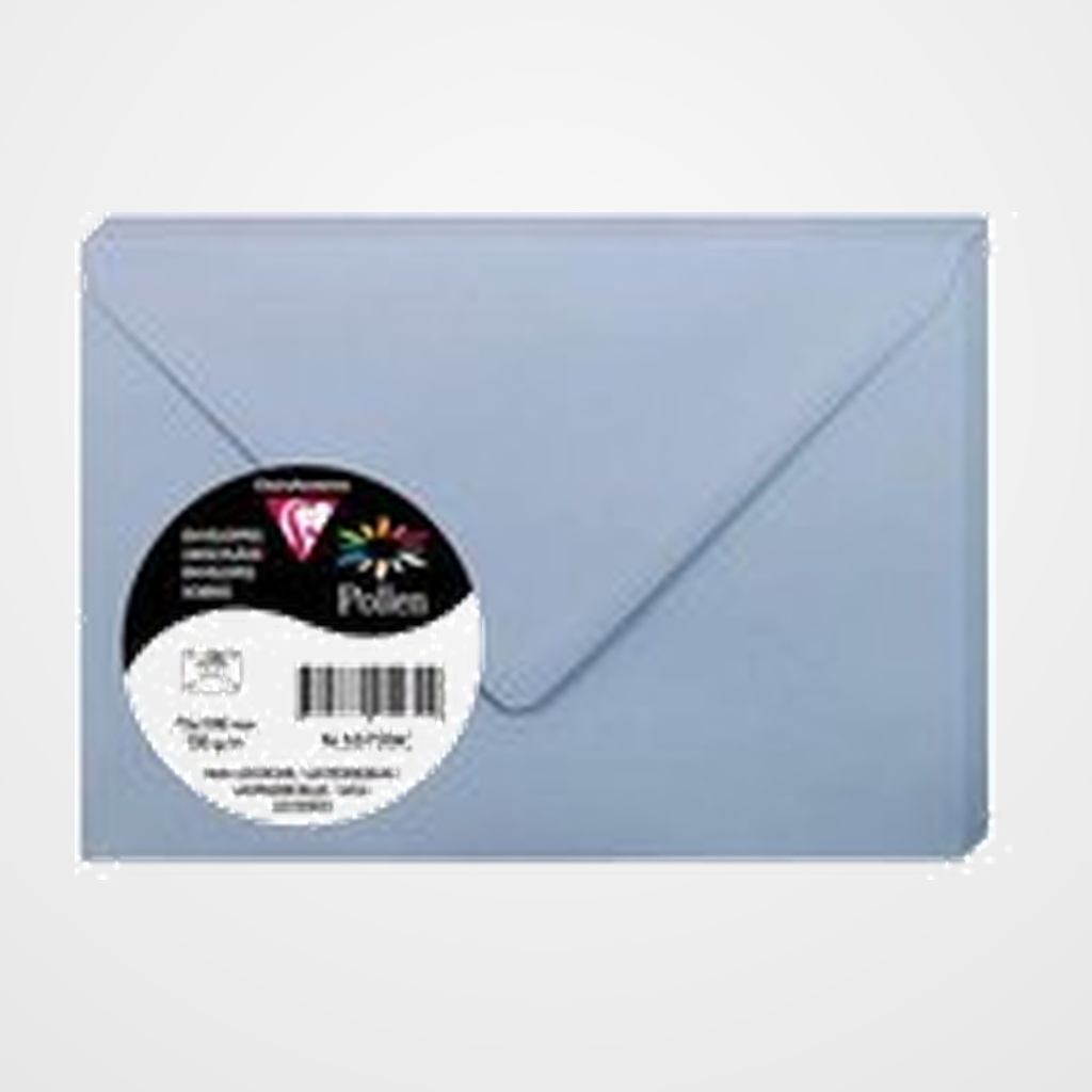 SOBRE CLAIREFONTAINE POLLEN 75x100 120g AZUL LAVANDA PAQUETE DE 20