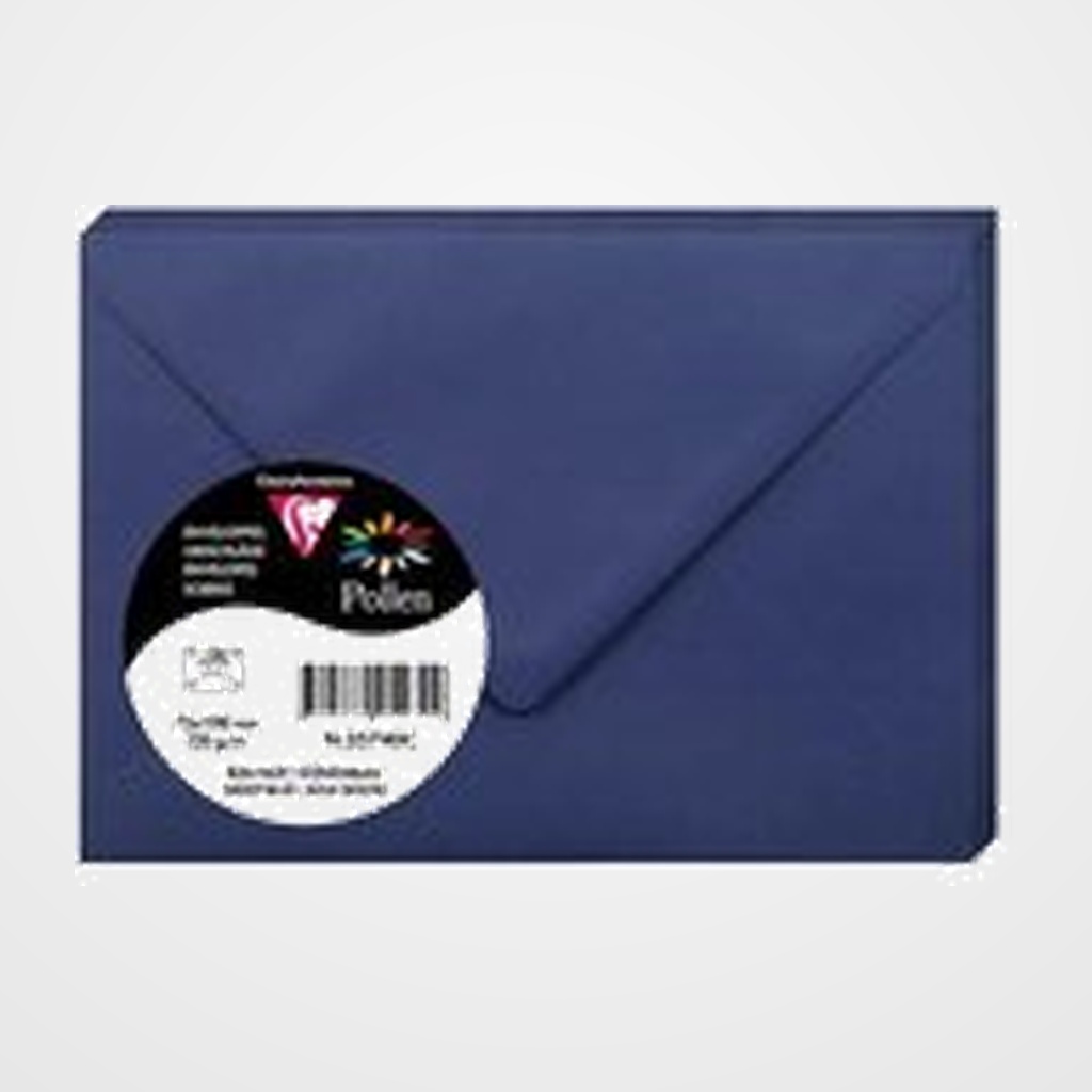 SOBRE CLAIREFONTAINE POLLEN 75x100 120g AZUL NOCHE PAQUETE DE 20