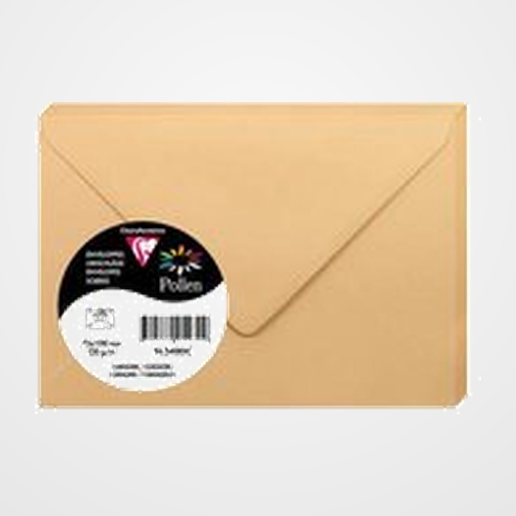 SOBRE CLAIREFONTAINE POLLEN 75x100 120g CARAMELO PAQUETE DE 20