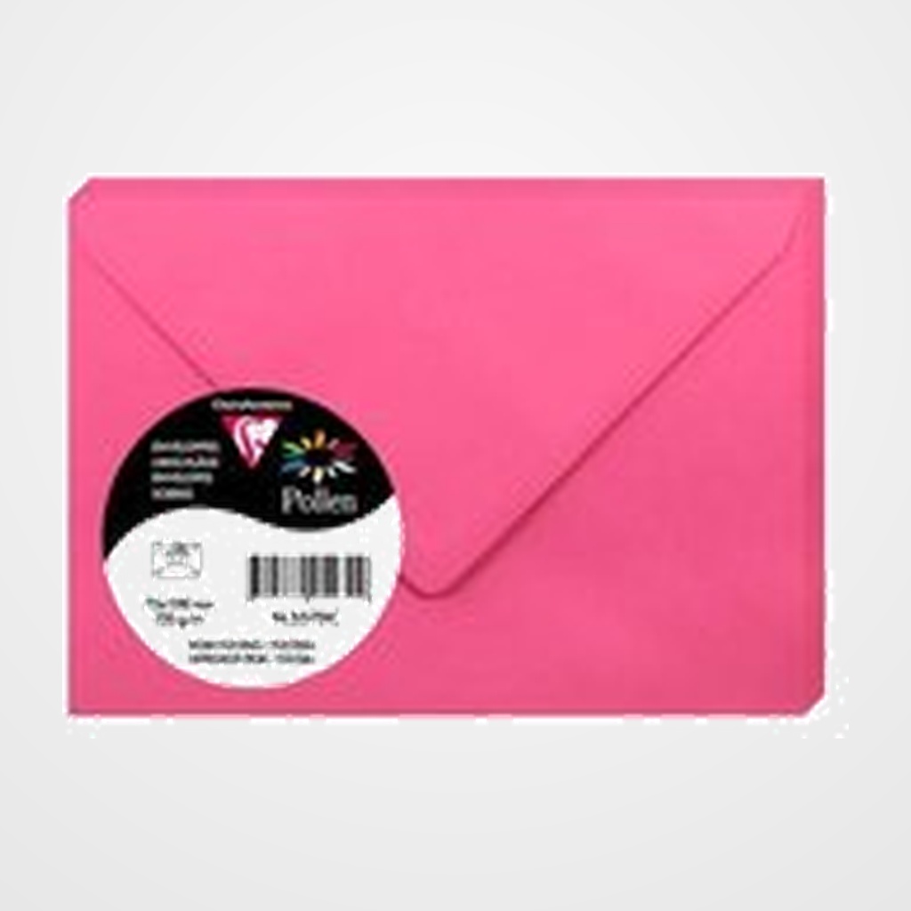 SOBRE CLAIREFONTAINE POLLEN 75x100 120g FUCSIA PAQUETE DE 20