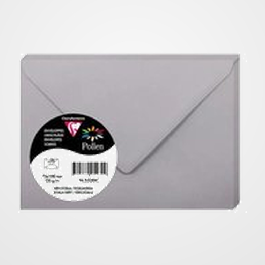 SOBRE CLAIREFONTAINE POLLEN 75x100 120g GRIS KOALA PAQUETE DE 20