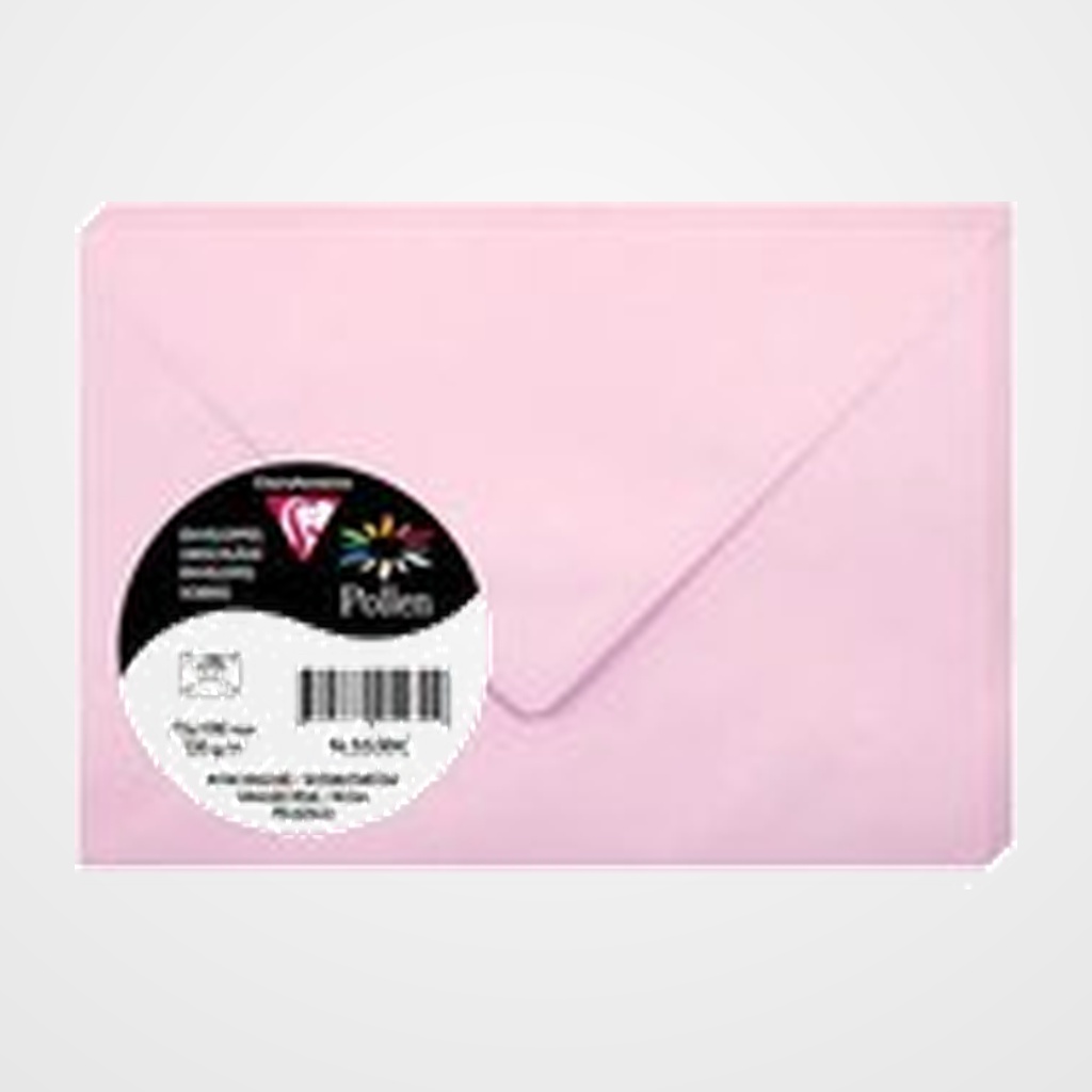 SOBRE CLAIREFONTAINE POLLEN 75x100 120g ROSA PELADILLA PAQUETE DE 20