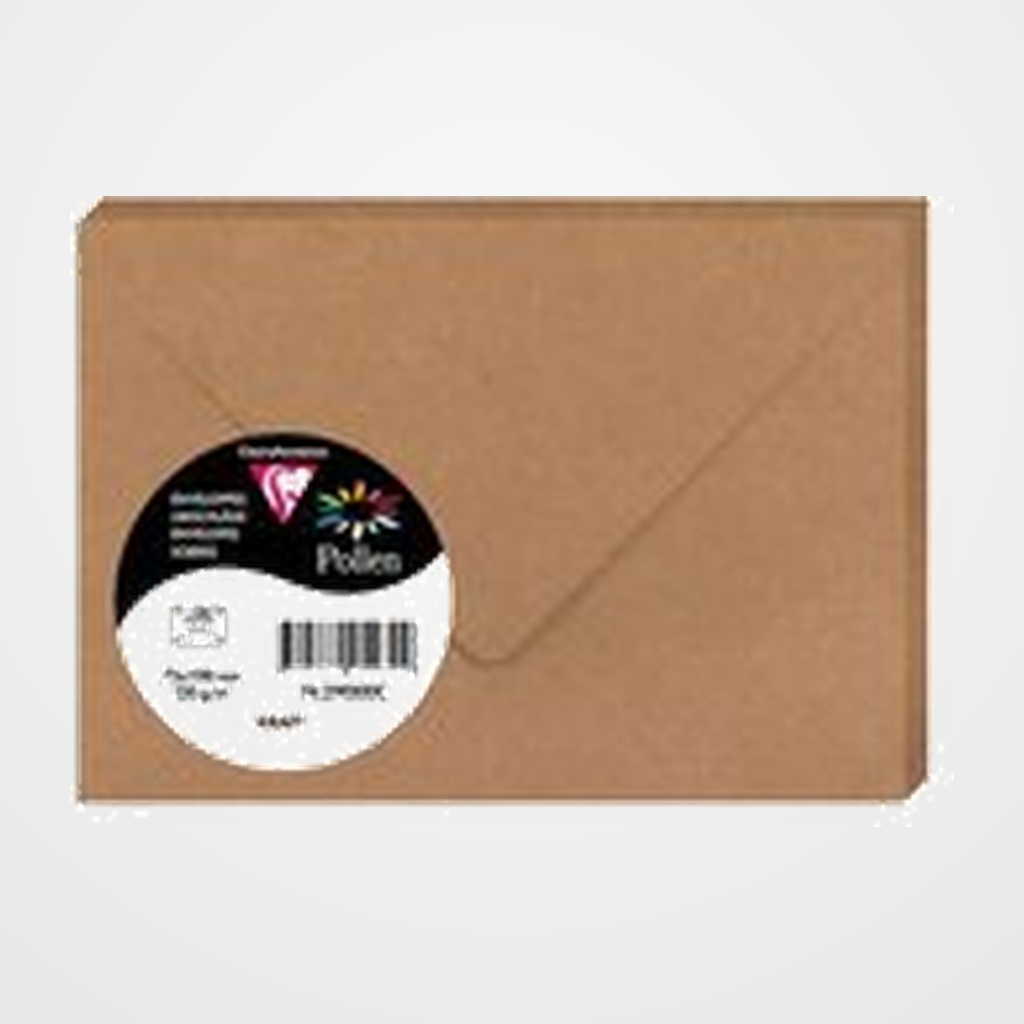 SOBRE CLAIREFONTAINE POLLEN 75x100 135g KRAFT PAQUETE DE 20