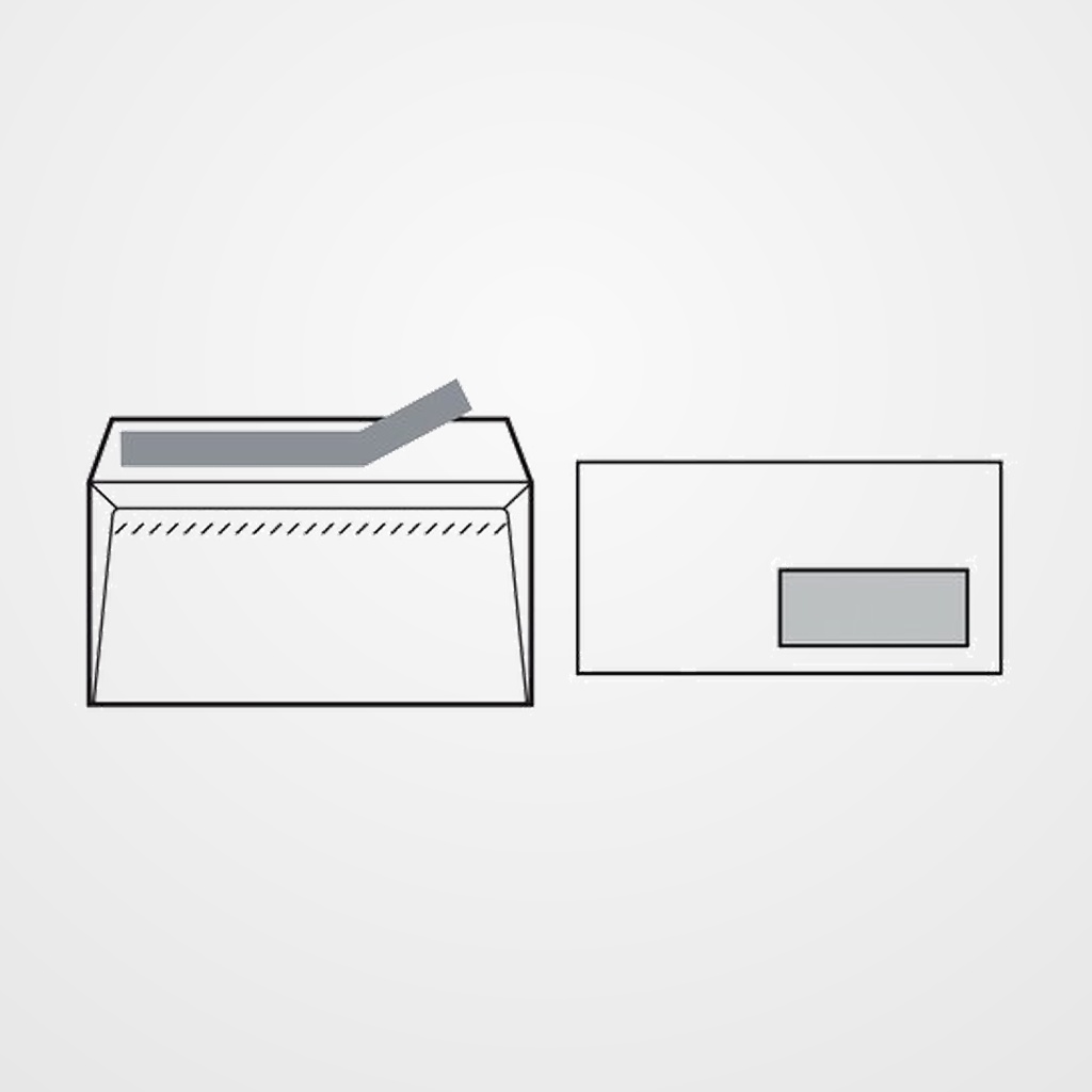 SOBRE SAM 110x220 BLANCO 90g OPEN V.DCHA.(SILICONA) CAJA de 500