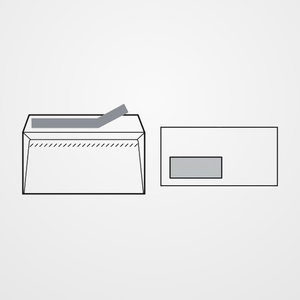 SOBRE SAM 115x225 BLANCO 90g OPEN V.IZDA.(SILICONA) CAJA de 500