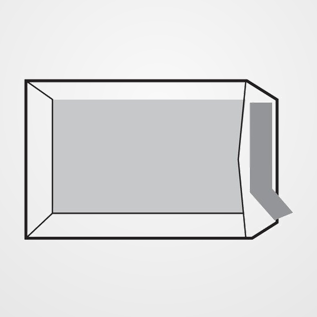 SOBRE-BOLSA DORSO CARTON SAM 260x360 BLANCO 90g (SILICONA) CAJA de 125