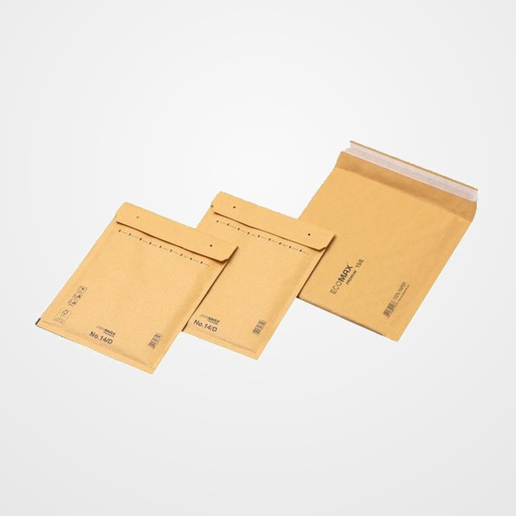 SOBRE-BOLSA ECOMAX 100% PAPER Nº15 MARRON 220x265 granel CAJA de 100