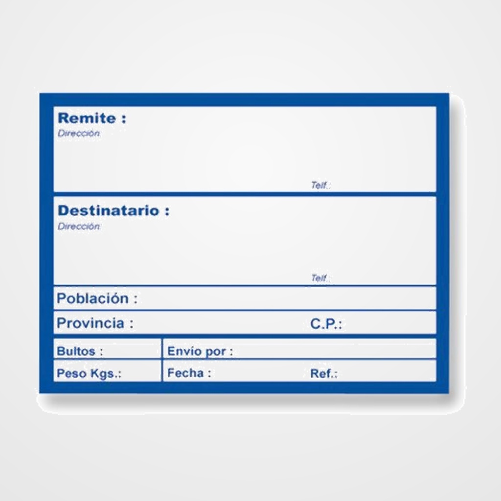 ETIQUETAS ENVIO APLI 82x109 mm ROLLO 200 uds. CON DATOS (00324)