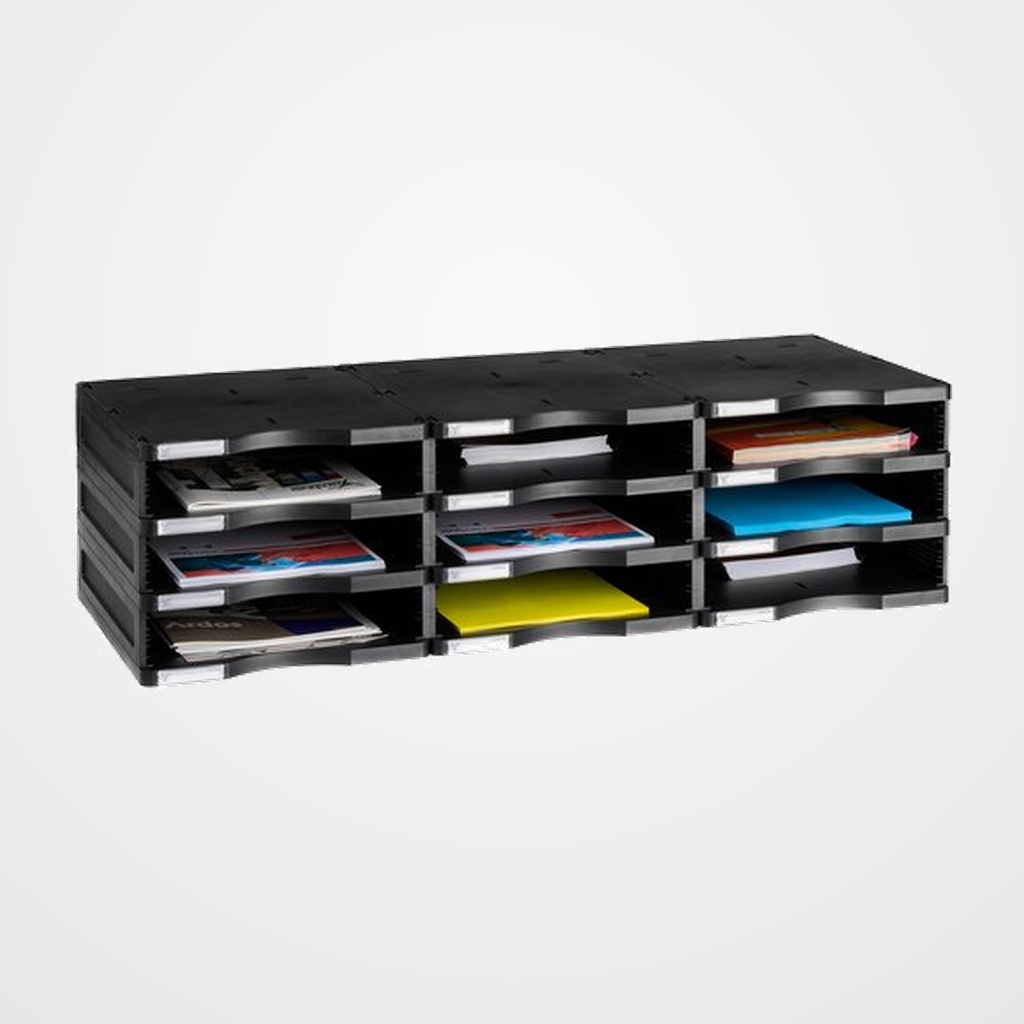 MODULO ARCHIVO 2000 ARCHIVODOC A4 APAISADO 9 CAJONES ESTANDAR NEGRO