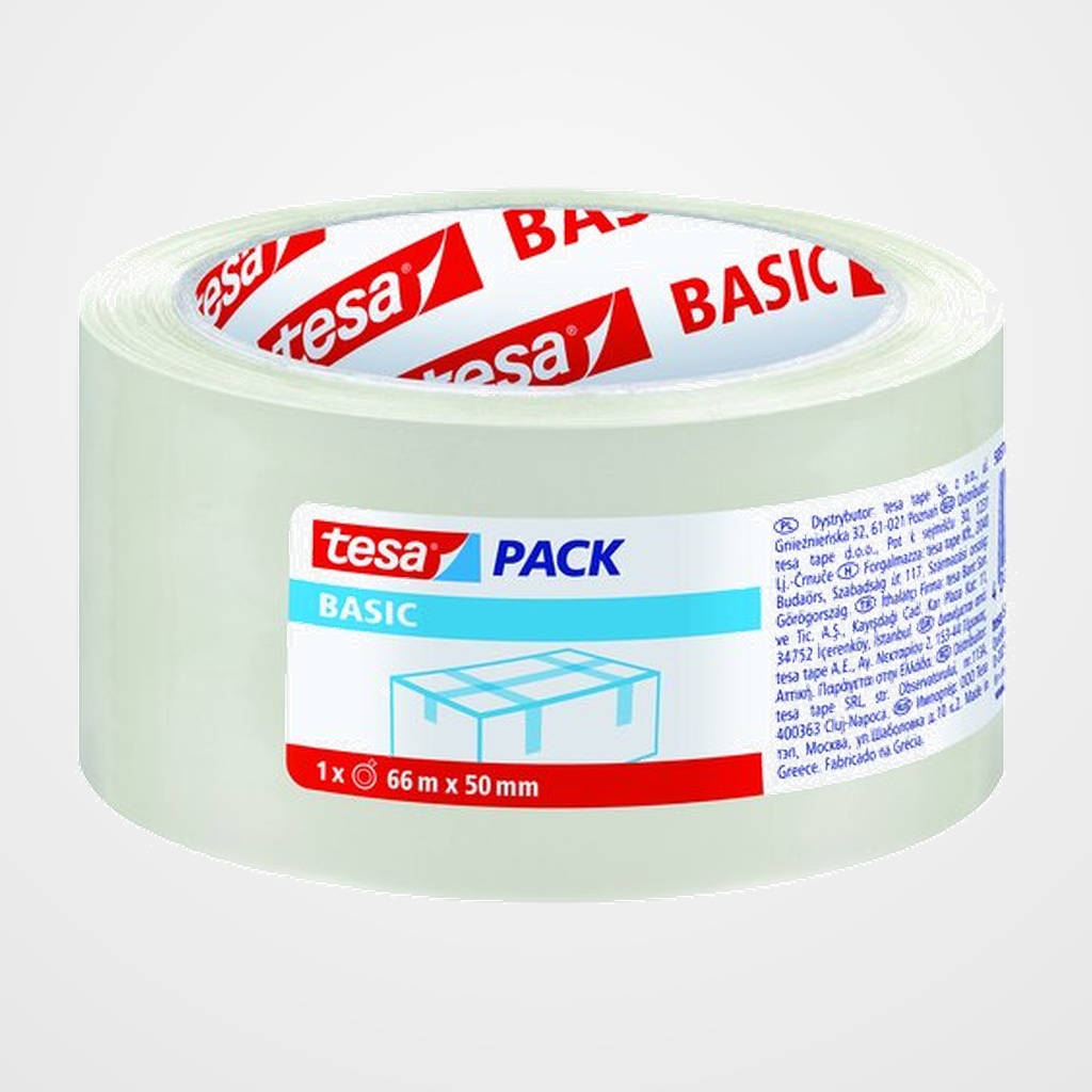 CINTA de EMBALAJE TESA BASIC PP rollo 66x50 TRANSPARENTE