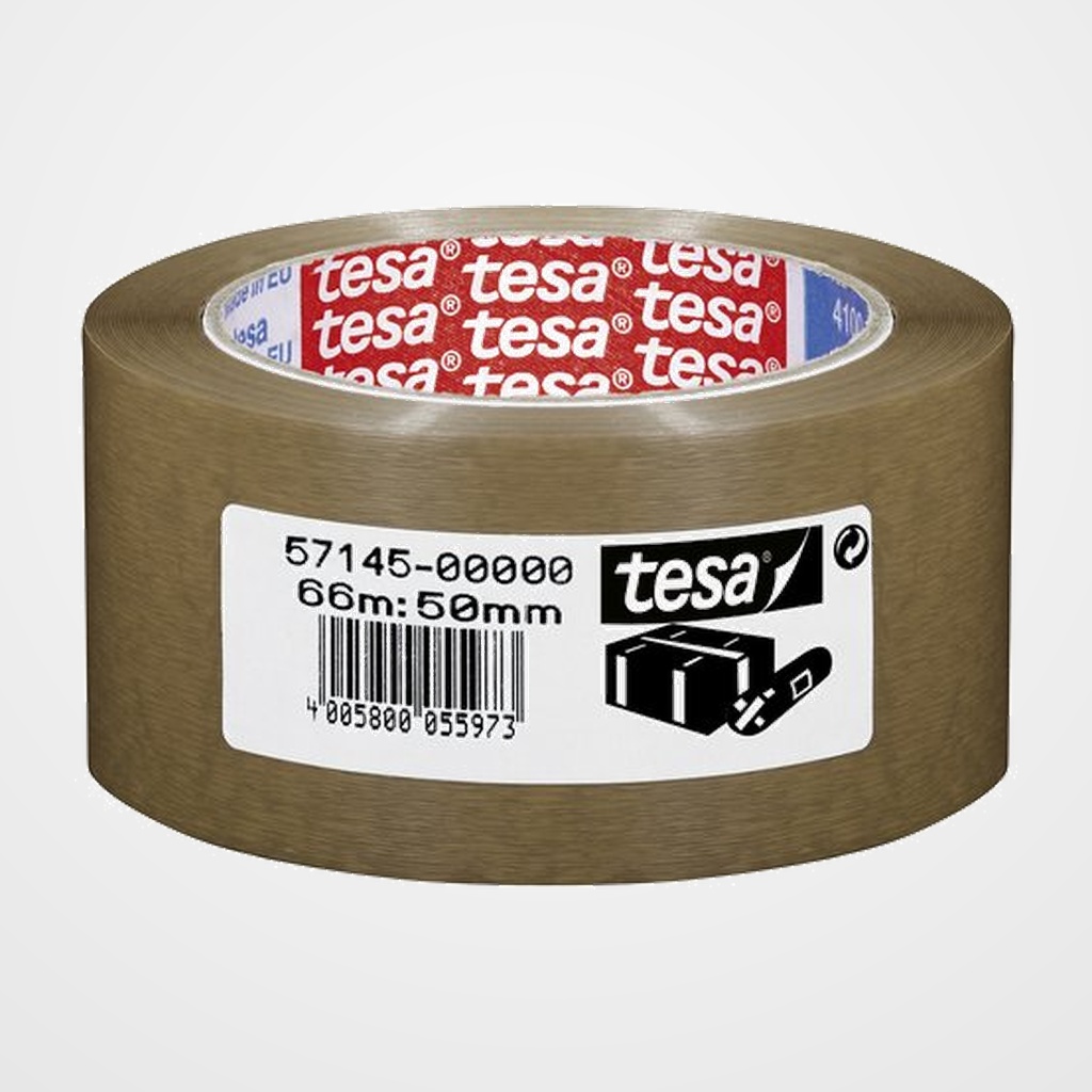 CINTA de EMBALAJE TESA PVC EXTRA FUERTE RUGOSO rollo 66x50 MARRON