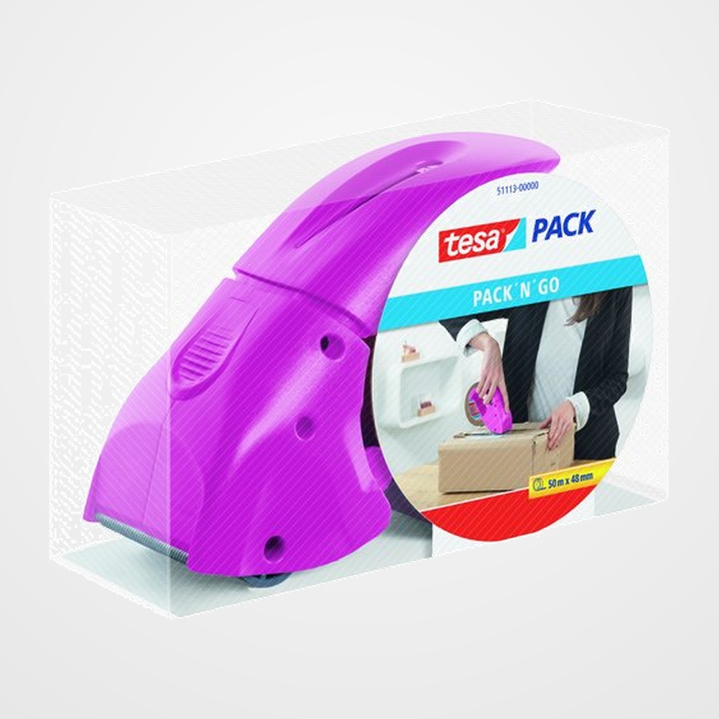 MAQUINA PRECINTAR TESA TESAPACK PACK´N GO ROSA
