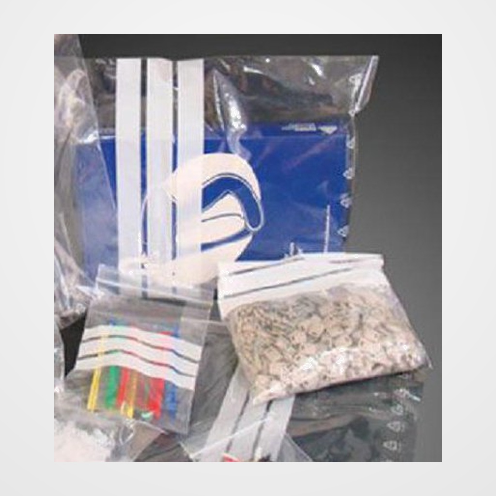 BOLSA AUTO-CIERRE MINIGRIP con FRANJAS 80x120 mm PAQUETE de 100