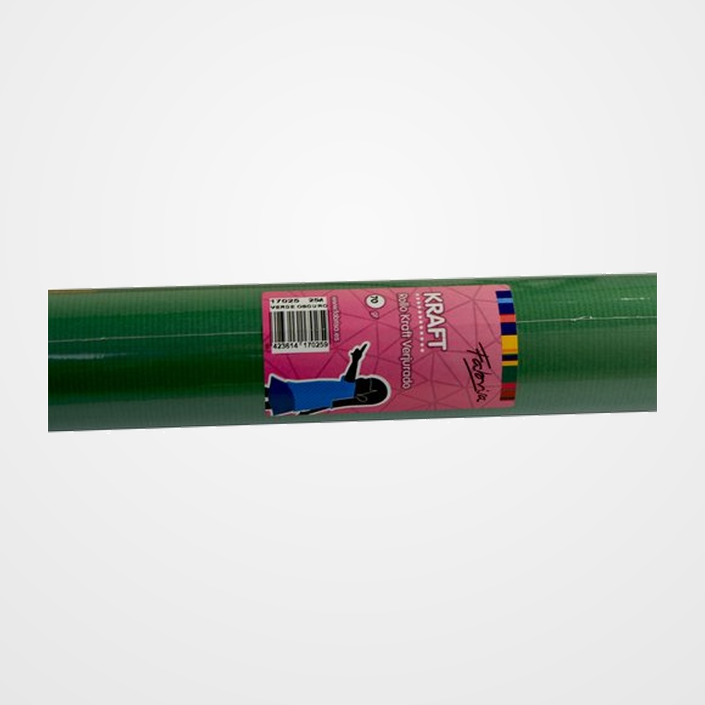 PAPEL de EMBALAR KRAFT ROLLO FABRISA 1x25 VERDE BOTELLA