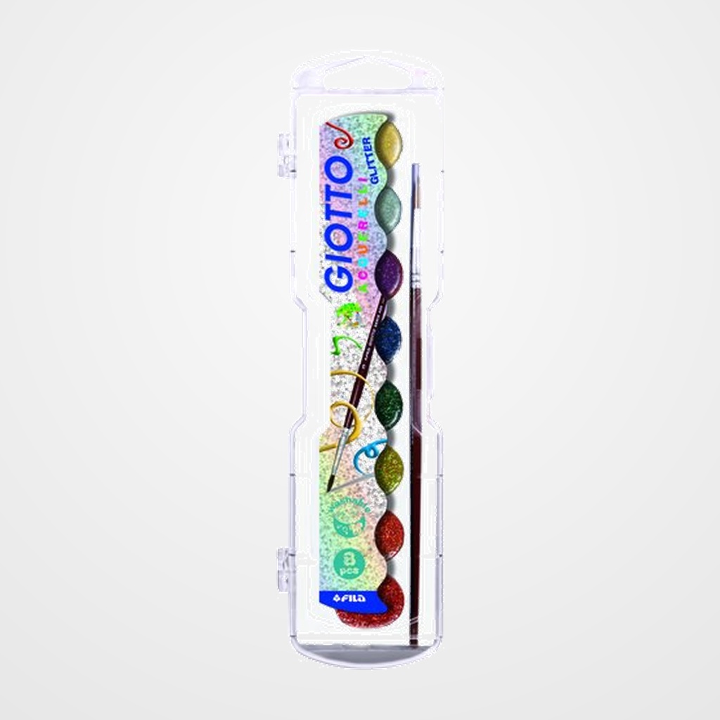 [13501030] ACUARELAS GIOTTO GLITTER 30 mm ESTUCHE de 8