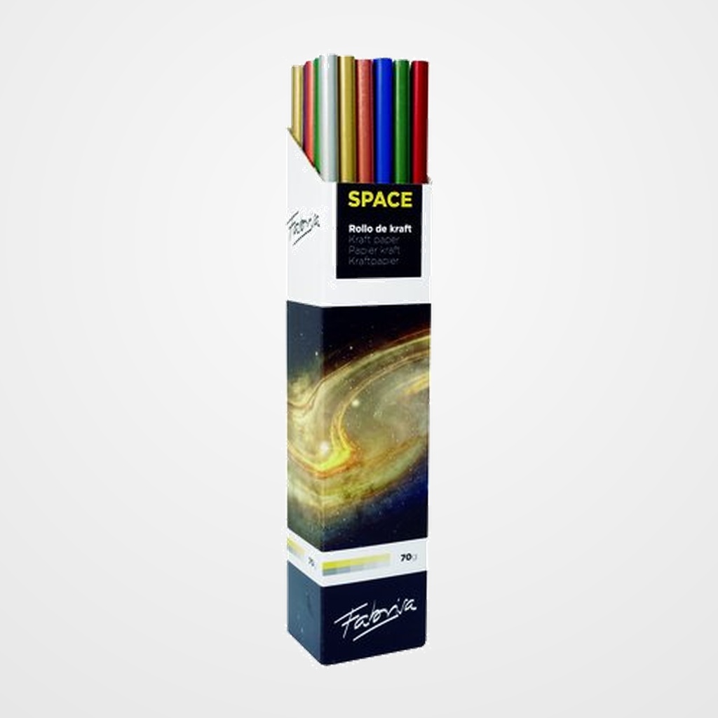 PAPEL de EMBALAR KRAFT ROLLO FABRISA 1x3 SPACE 6C EXPOSITOR DE 30