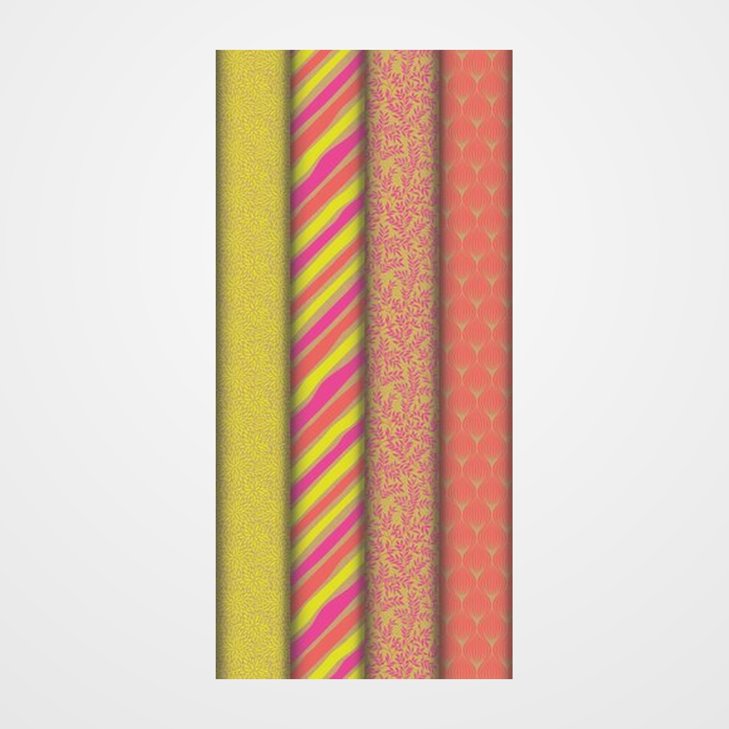 PAPEL de REGALO ROLLO CLAIREFONTAINE 0,7x2 m (CAJA de 30) KRAFT TODO AÑO NEON