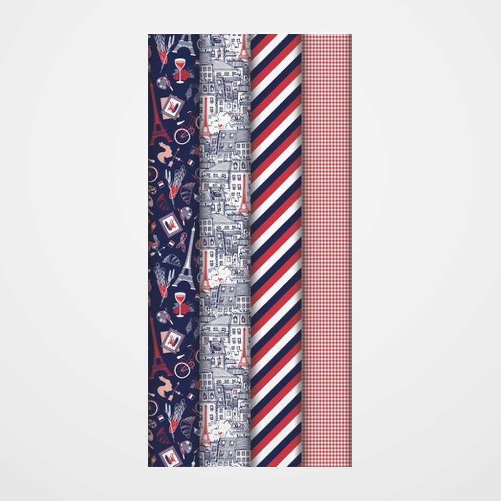 PAPEL de REGALO ROLLO CLAIREFONTAINE 0,7x2 m (CAJA de 30) EXCELLIA TODO AÑO DULCE FRANCIA