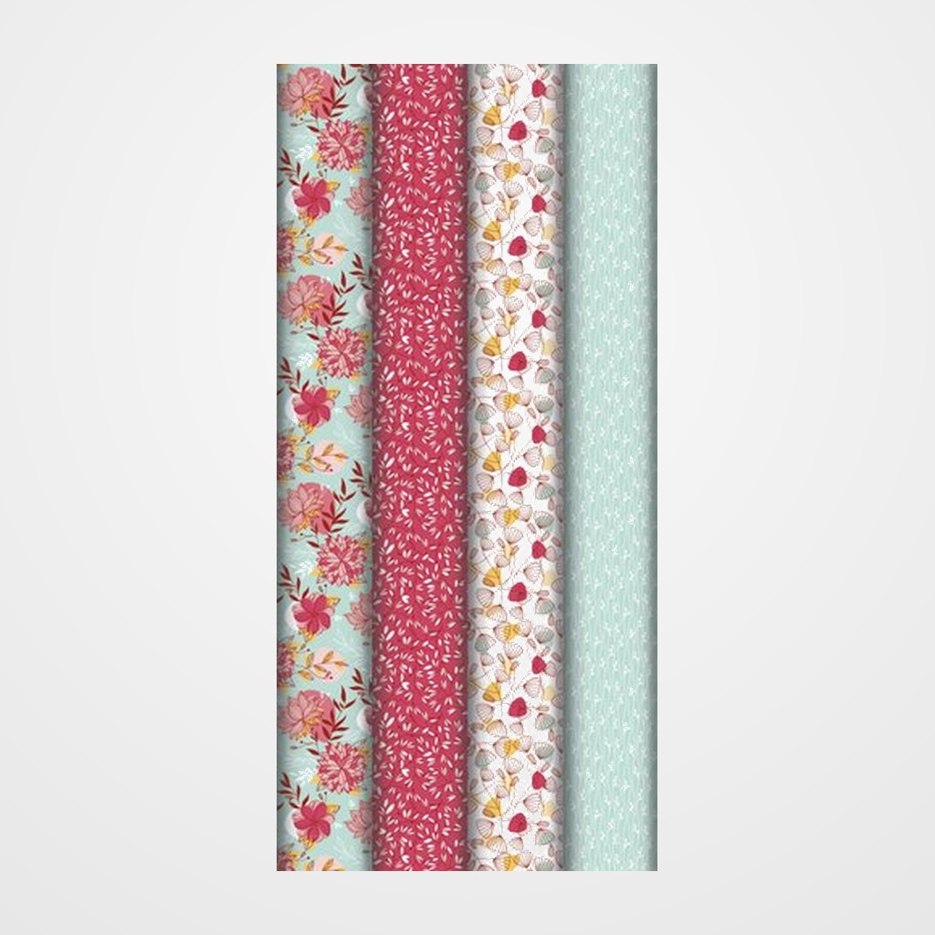 PAPEL de REGALO ROLLO CLAIREFONTAINE 0,7x2 m (CAJA de 30) KRAFT BLANCO TODO AÑO FLORA