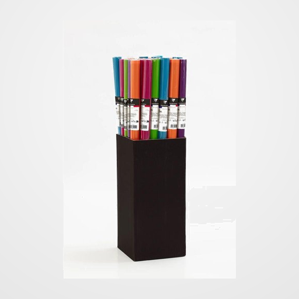 PAPEL de REGALO ROLLO CLAIREFONTAINE 0,7x2 m (CAJA de 30) PP TRANSPARENTE SURTIDO TENDENCIA