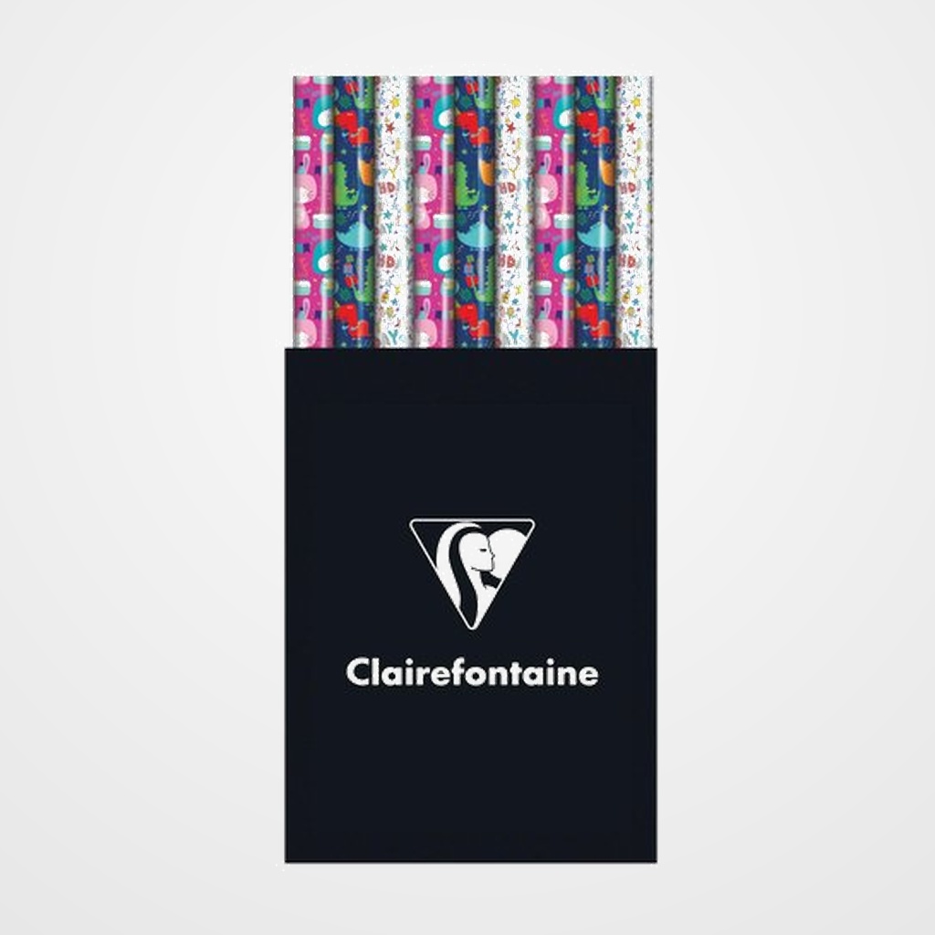 PAPEL de REGALO ROLLO CLAIREFONTAINE 0,7x2 m (CAJA de 60) TODO AÑO INFANTIL