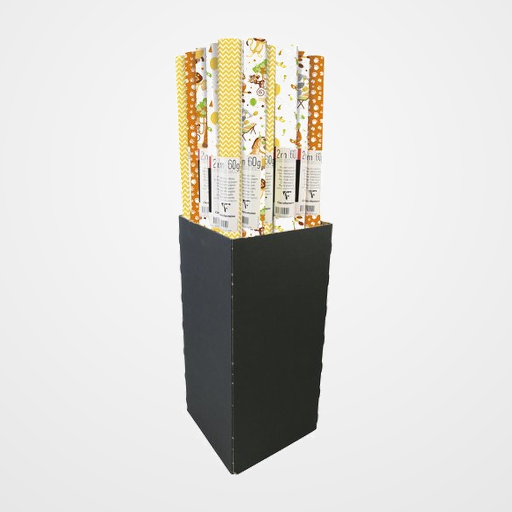 PAPEL de REGALO ROLLO CLAIREFONTAINE 0,7x2m (CAJA de 30) 60g KRAFT BLANCO SAFARI