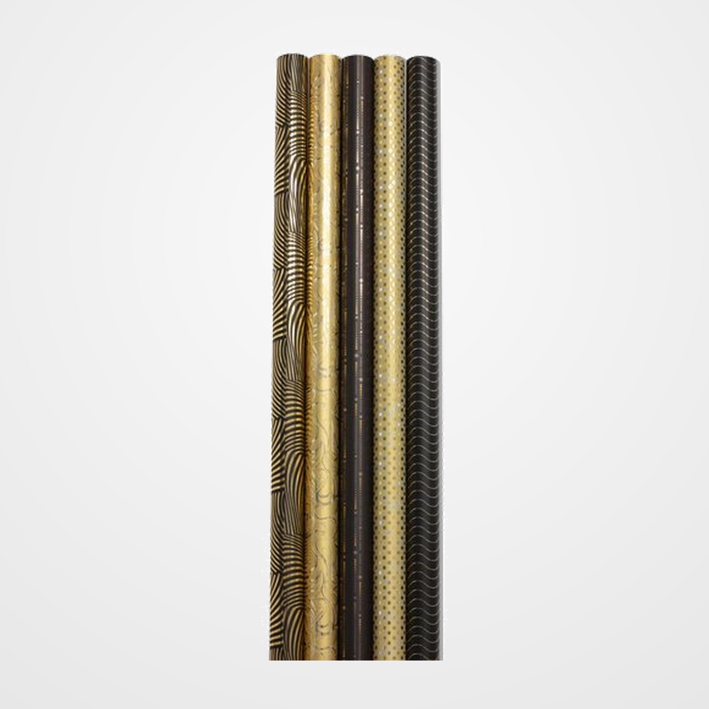 PAPEL de REGALO ROLLO CLAIREFONTAINE 0,7x2m (CAJA de 30) 80g PREMIUM METALIZADO MAX & YO