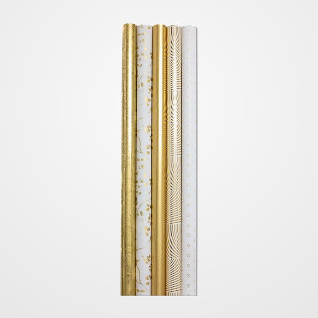 PAPEL de REGALO ROLLO CLAIREFONTAINE 0,7x2m (CAJA de 30) 80g PREMIUM METALIZADO TRESOR