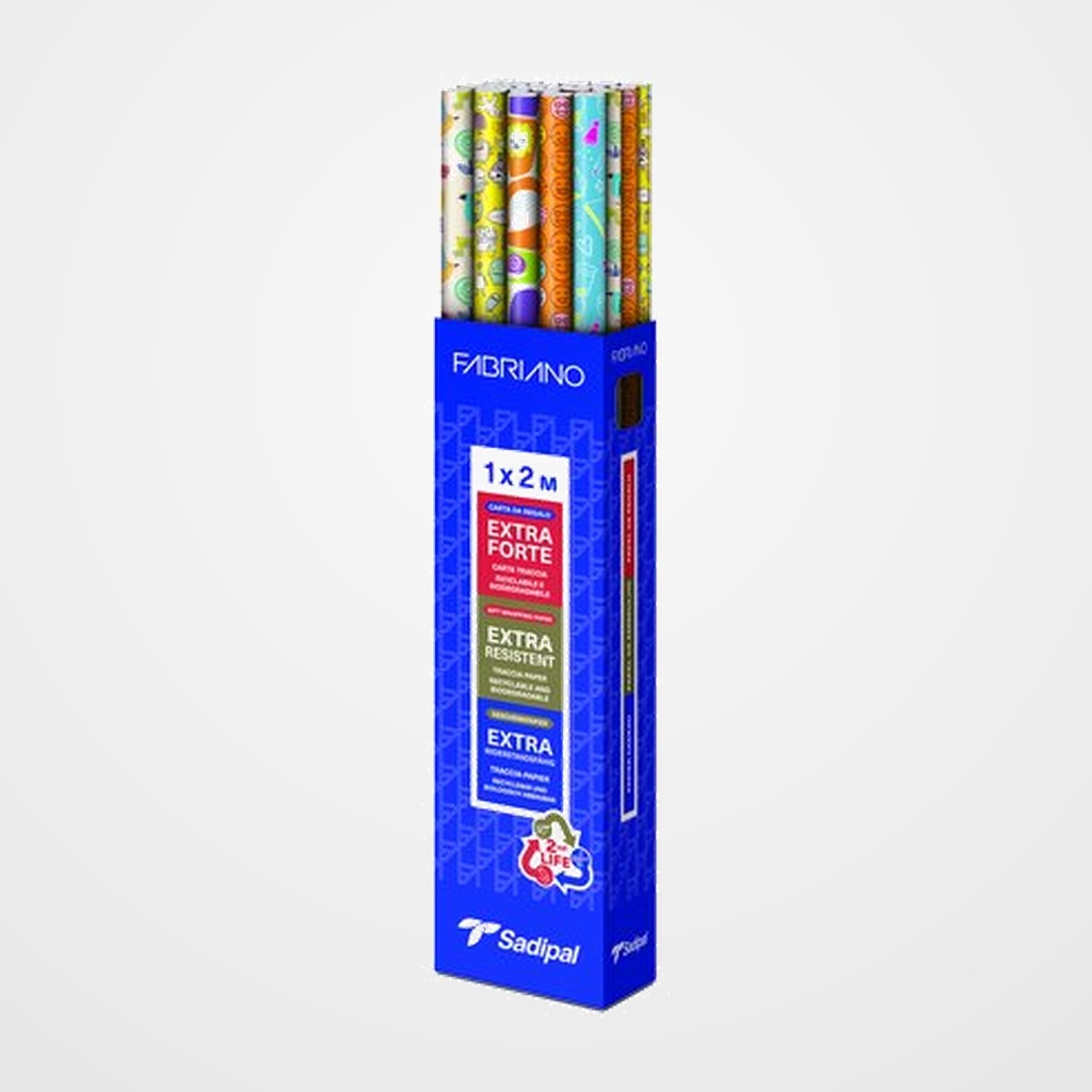 PAPEL de REGALO ROLLO SADIPAL GRAN FORMATO XL 1x2 m (CAJA de 30) TODO AÑO HAPPY MOMENTS