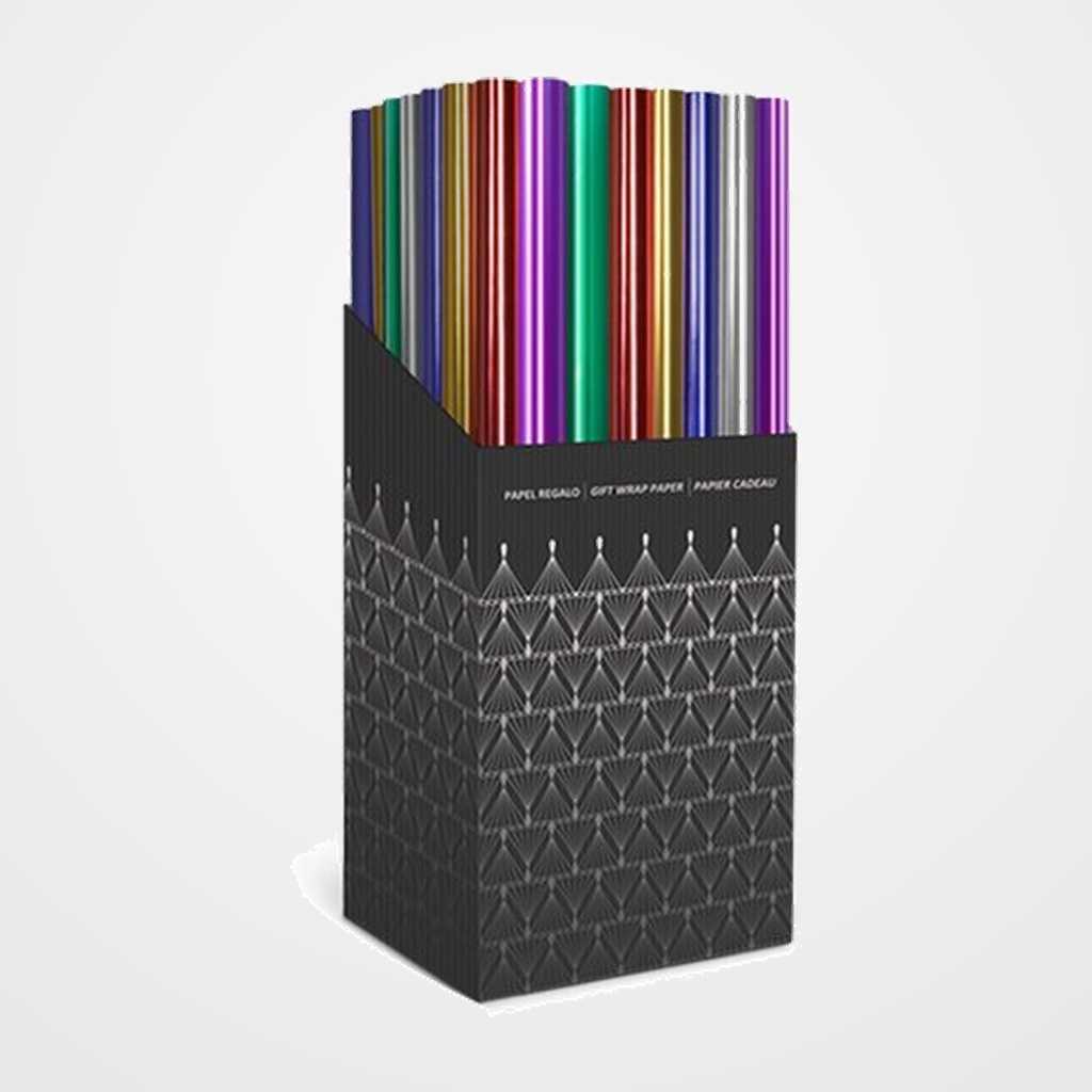PAPEL de REGALO ROLLO TV 0,7x1,5 m (CAJA de 60) PP METALIZADO LISO
