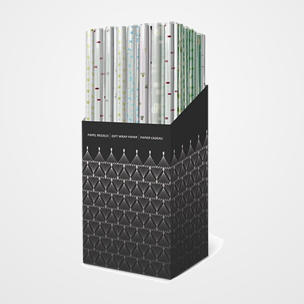 PAPEL de REGALO ROLLO TV 0,7x1,5 m (CAJA de 60) PP TRANSPARENTE DISEÑO