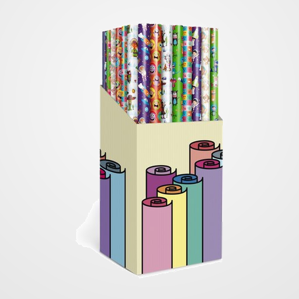 PAPEL de REGALO ROLLO TV 0,7x2 m (CAJA de 60) DELUXE INFANTIL