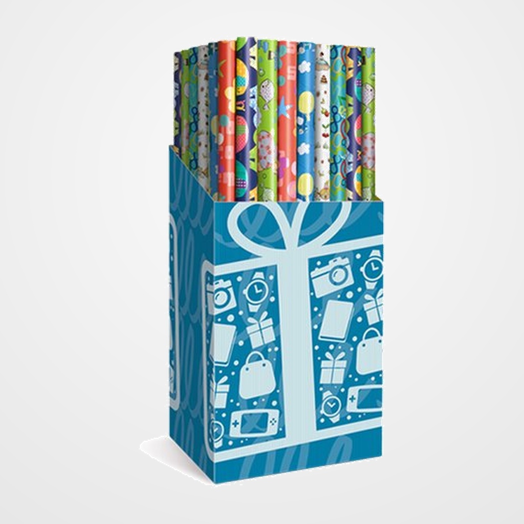 PAPEL de REGALO ROLLO TV 0,7x2 m (CAJA de 60) INFANTIL