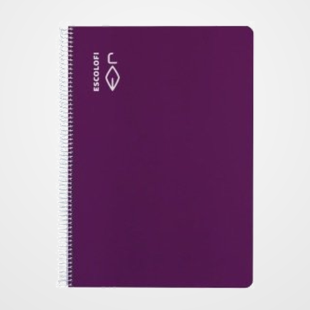 BLOC ESCOLOFI tapa DURA A4 80h CUADRIC.5x5 70g PAUTA C/MARGEN VIOLETA