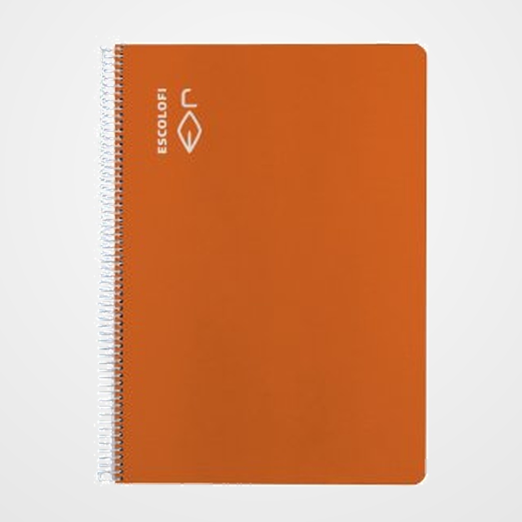 BLOC ESCOLOFI tapa DURA A4 80h CUADRIC.6x6 70g PAUTA C/MARGEN NARANJA