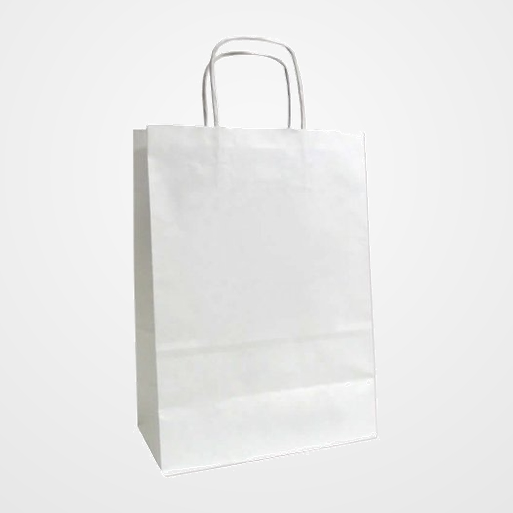BOLSA de PAPEL ANDINA CELULOSA BLANCA 24x32x10 cm BLANCO PAQUETE de 50