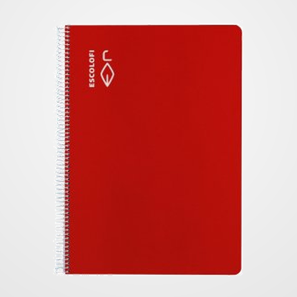 BLOC ESCOLOFI tapa DURA A4 80h CUADRIC.6x6 70g PAUTA C/MARGEN ROJO