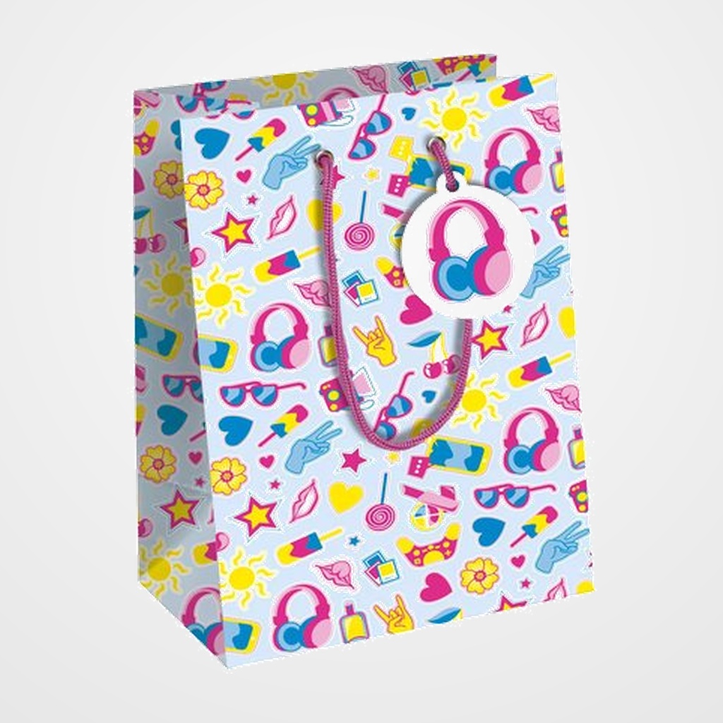 BOLSA de PAPEL CLAIREFONTAINE EXCELLIA DECORADO C/ASAS 25x22x10cm PEP`S PACK DE 6