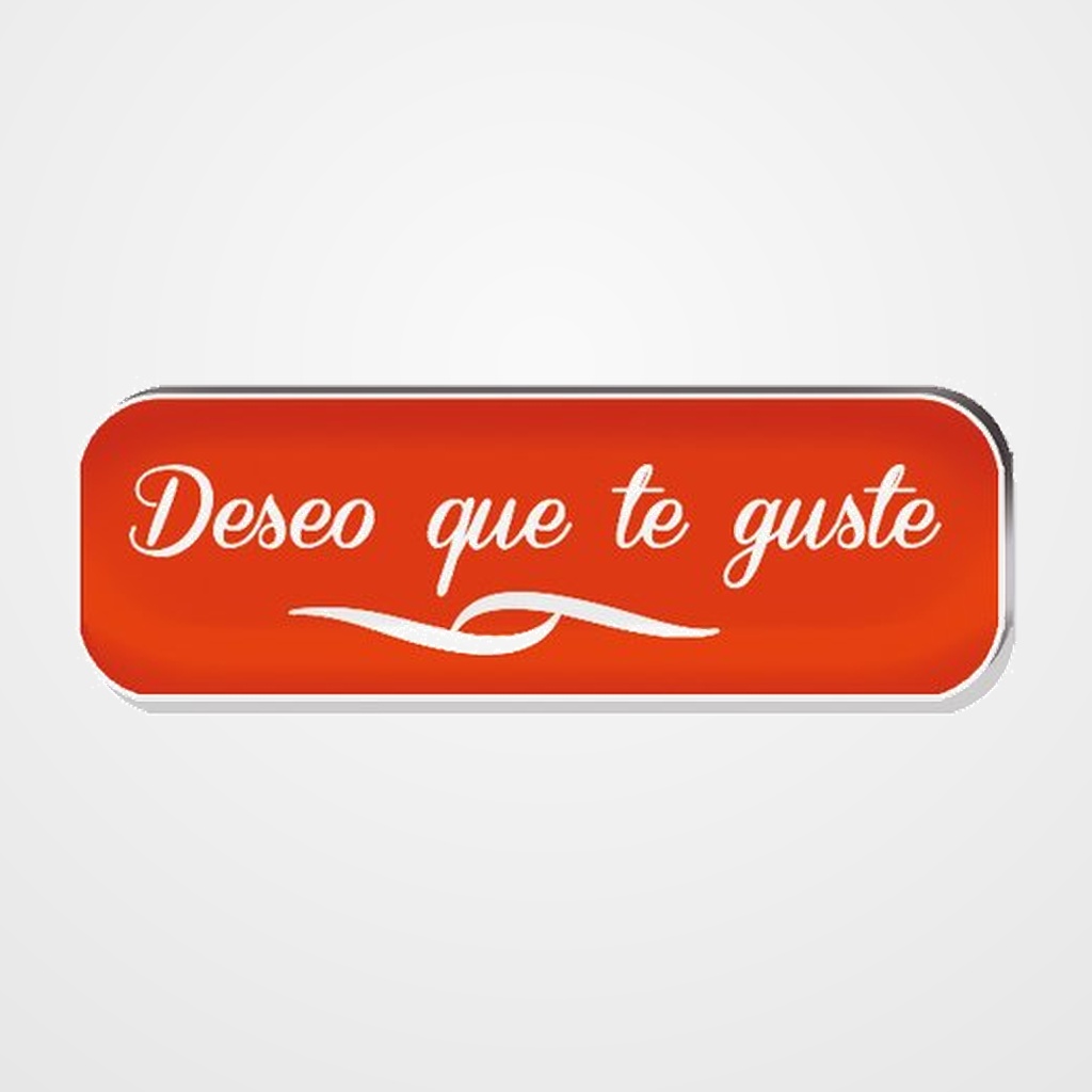 ETIQUETAS REGALO ADH. HOLOGRAFICAS ROLLO  250 uds. 45x15  DESEO QUE TE GUSTE  ROJO