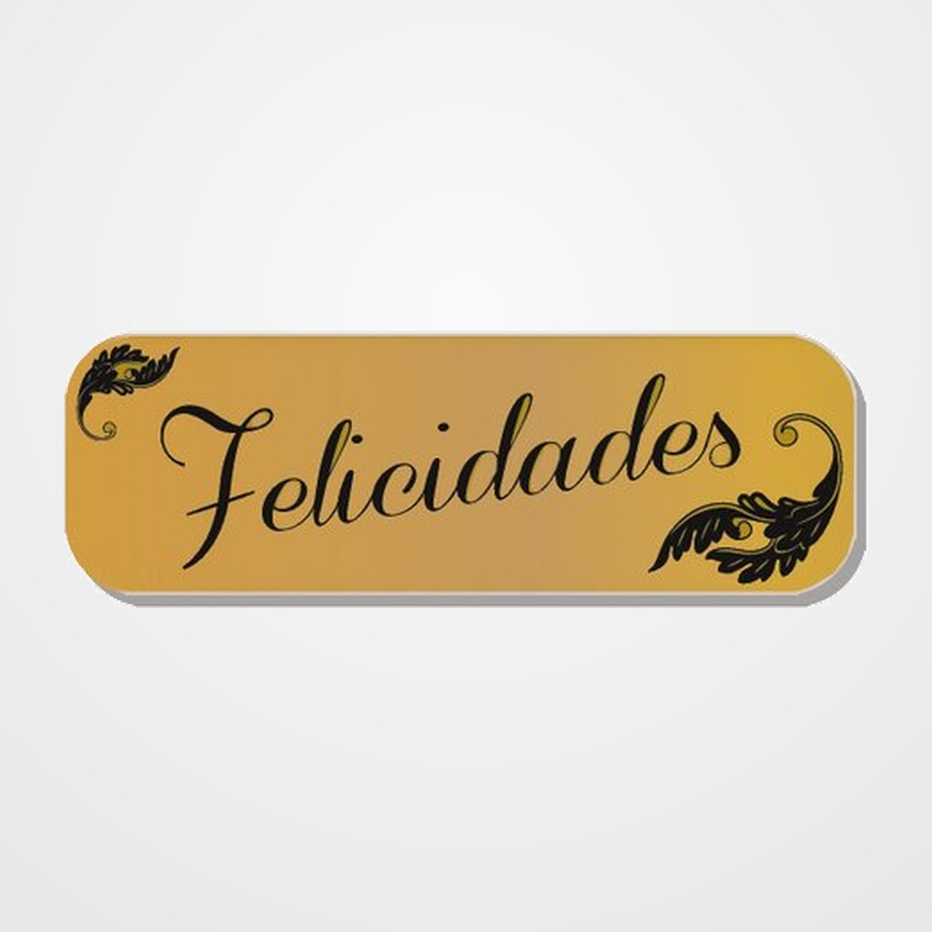 ETIQUETAS REGALO ADH. HOLOGRAFICAS ROLLO  250 uds. 45x15  FELICIDADES  ORO