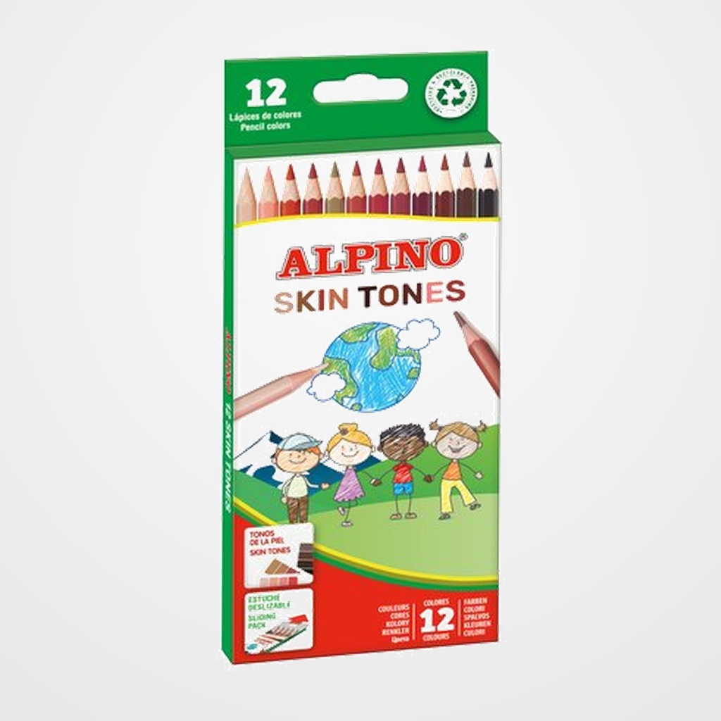 LAPICES de COLORES ALPINO COLORES DE LA PIEL estuche de 12