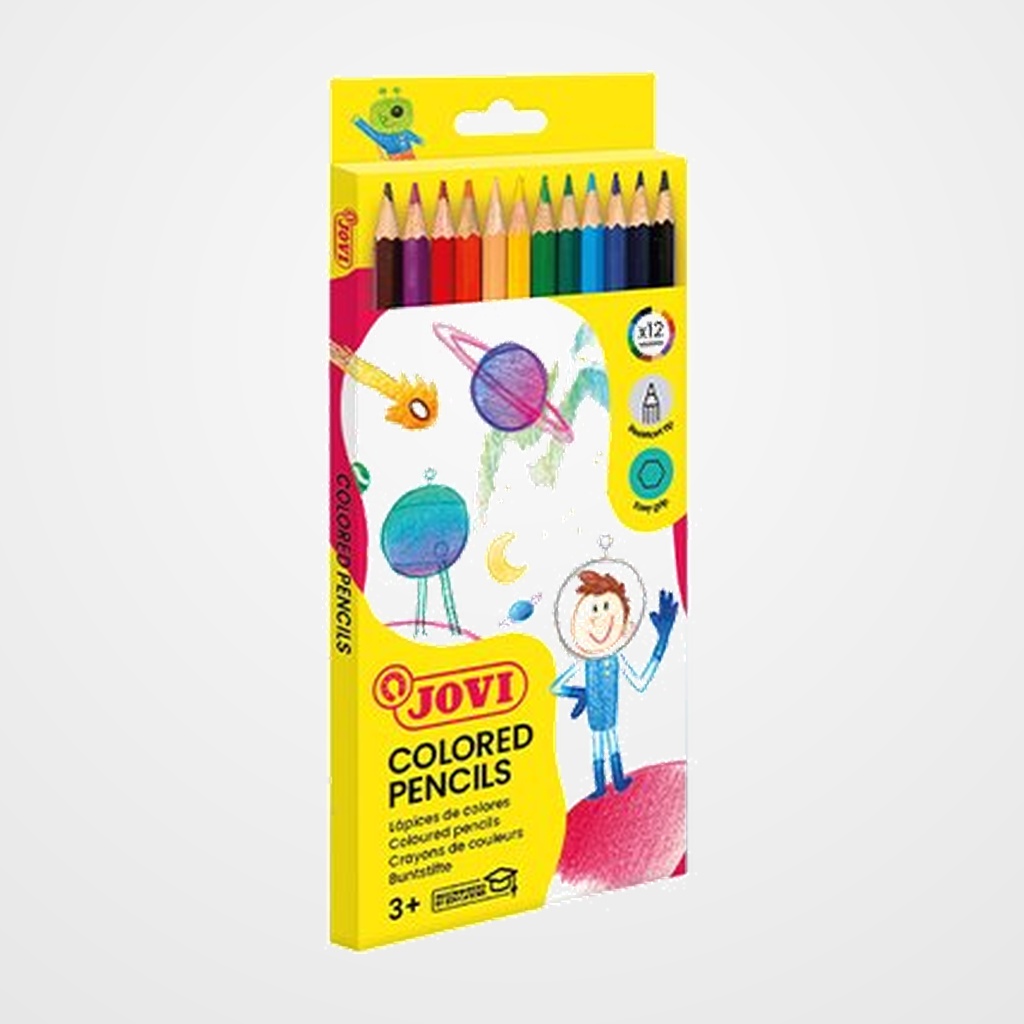 LAPICES de COLORES JOVI estuche de 12