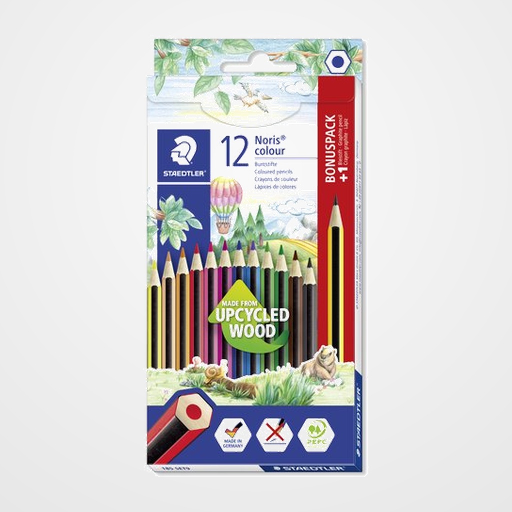 LAPICES de COLORES STAEDTLER 185 NORIS COLOUR WOPEX estuche de 12
